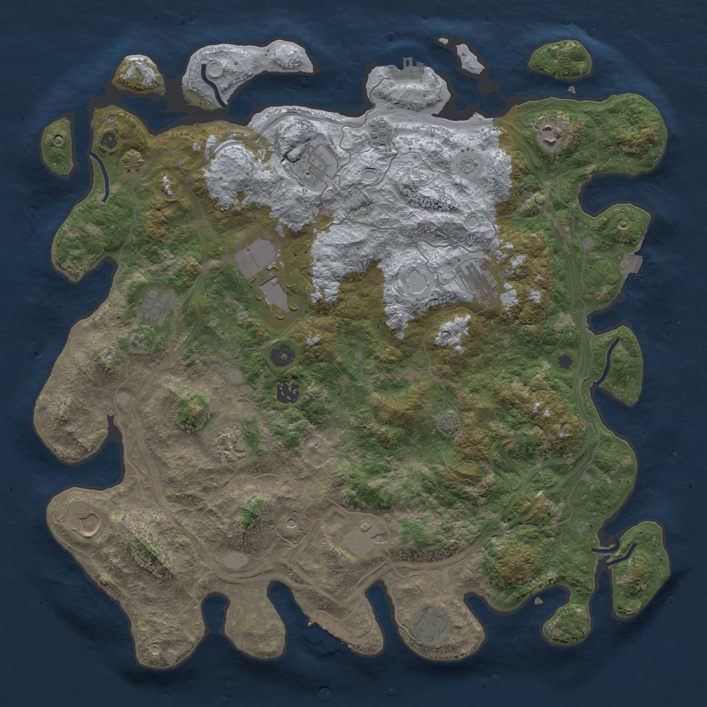 Rust Map: Procedural Map, Size: 4500, Seed: 1999215856, 19 Monuments