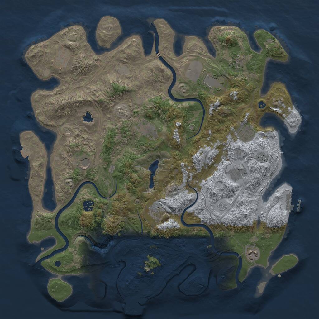 Rust Map: Procedural Map, Size: 4250, Seed: 946828581, 17 Monuments