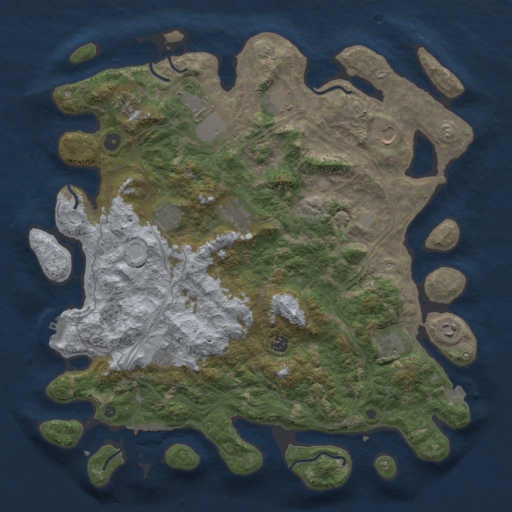 Rust Map: Procedural Map, Size: 4500, Seed: 61620068, 19 Monuments