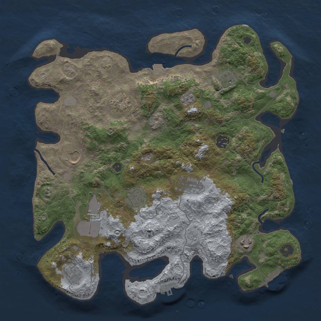 Rust Map: Procedural Map, Size: 3750, Seed: 938687, 18 Monuments