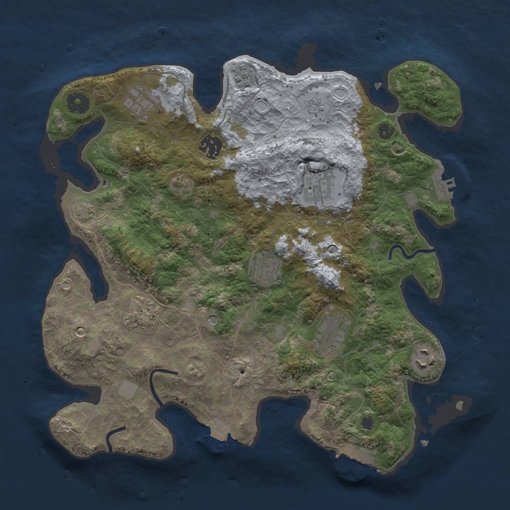 Rust Map: Procedural Map, Size: 3400, Seed: 52046803, 16 Monuments