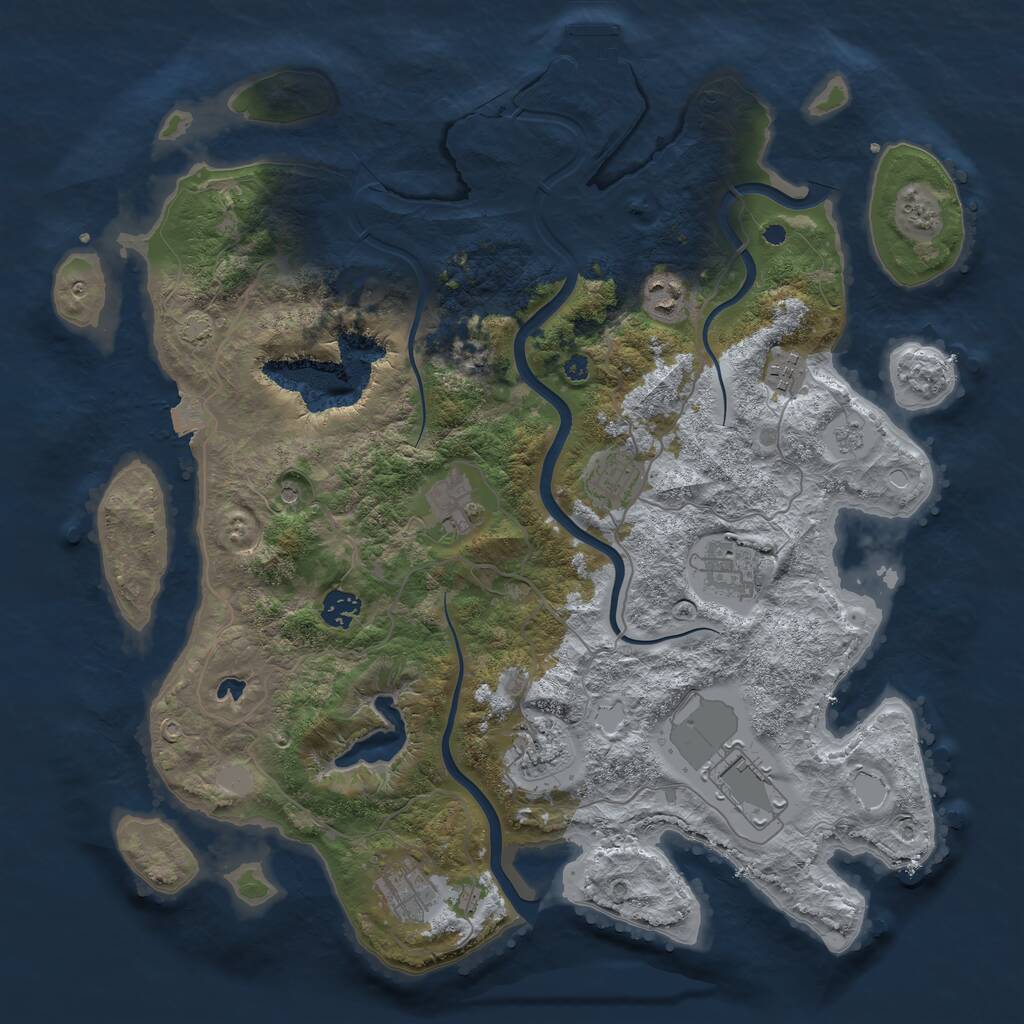 Rust Map: Procedural Map, Size: 4000, Seed: 118845205, 14 Monuments