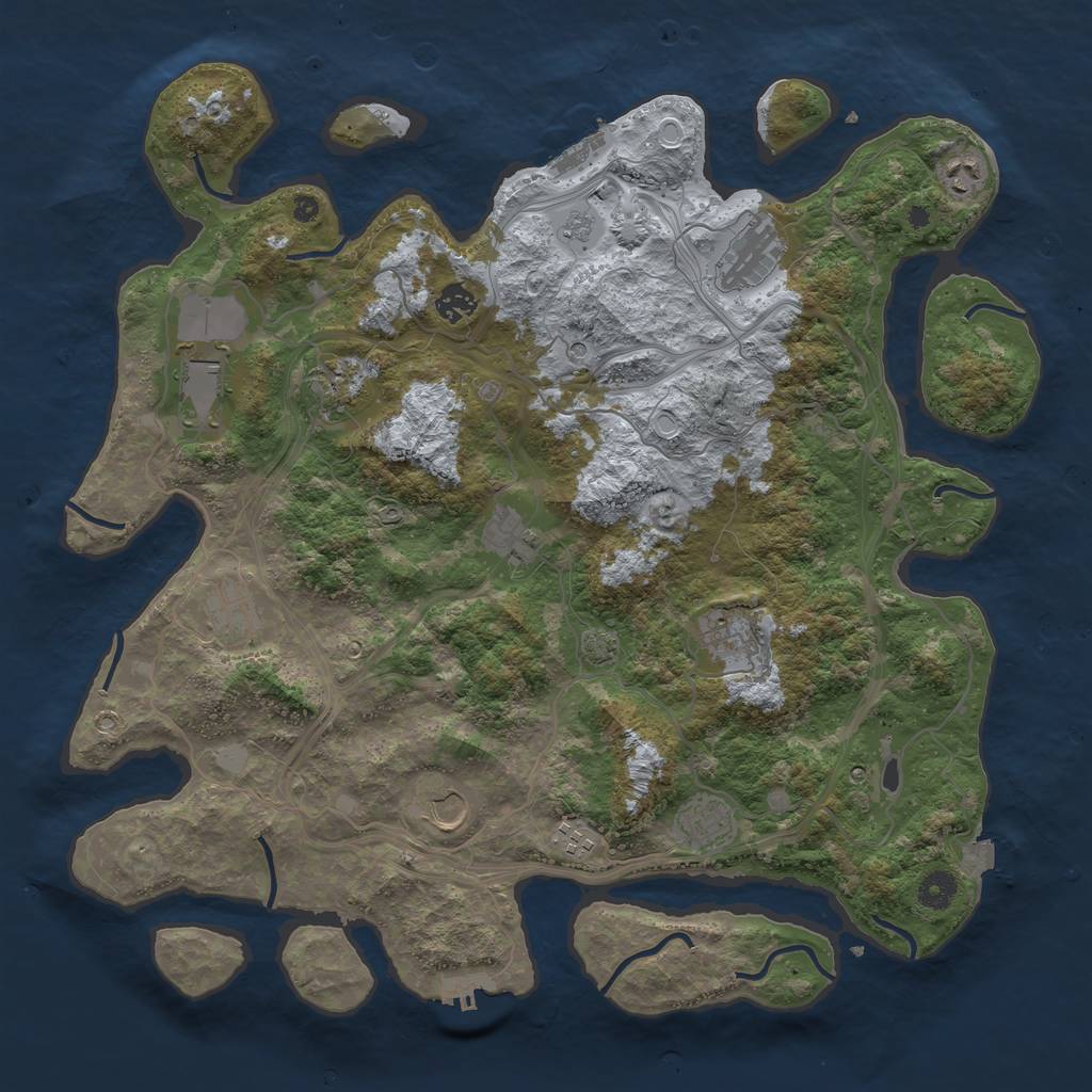 Rust Map: Procedural Map, Size: 4250, Seed: 1559701474, 19 Monuments