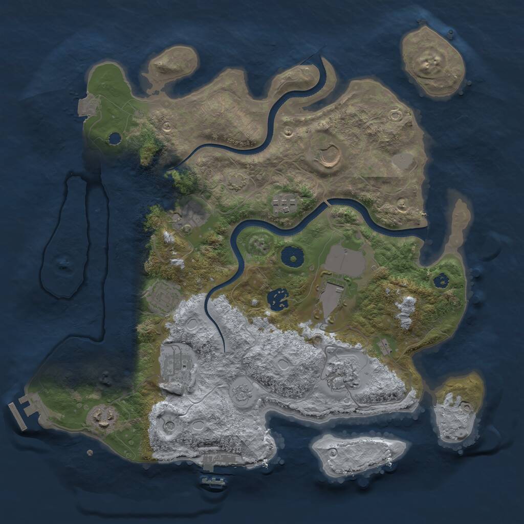 Rust Map: Procedural Map, Size: 3500, Seed: 1416186689, 15 Monuments