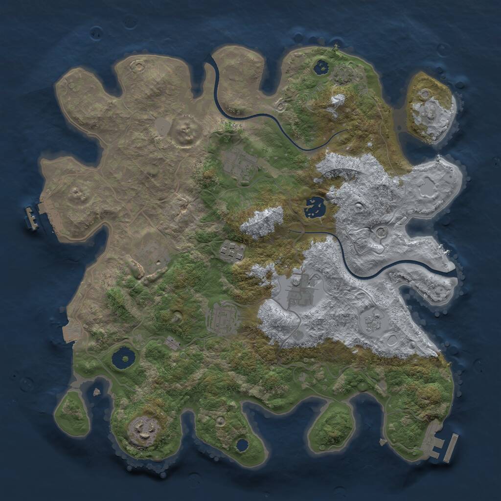 Rust Map: Procedural Map, Size: 3400, Seed: 16134761, 13 Monuments