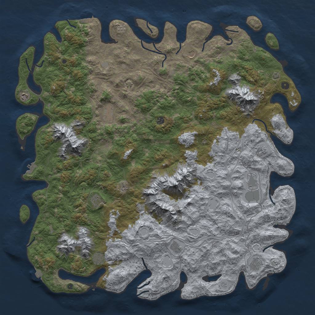 Rust Map: Procedural Map, Size: 6000, Seed: 21415, 19 Monuments
