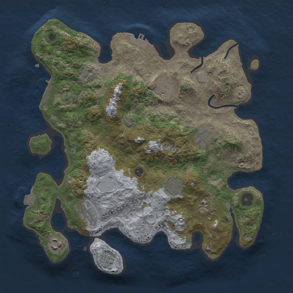 Rust Map: Procedural Map, Size: 3400, Seed: 60425663, 15 Monuments