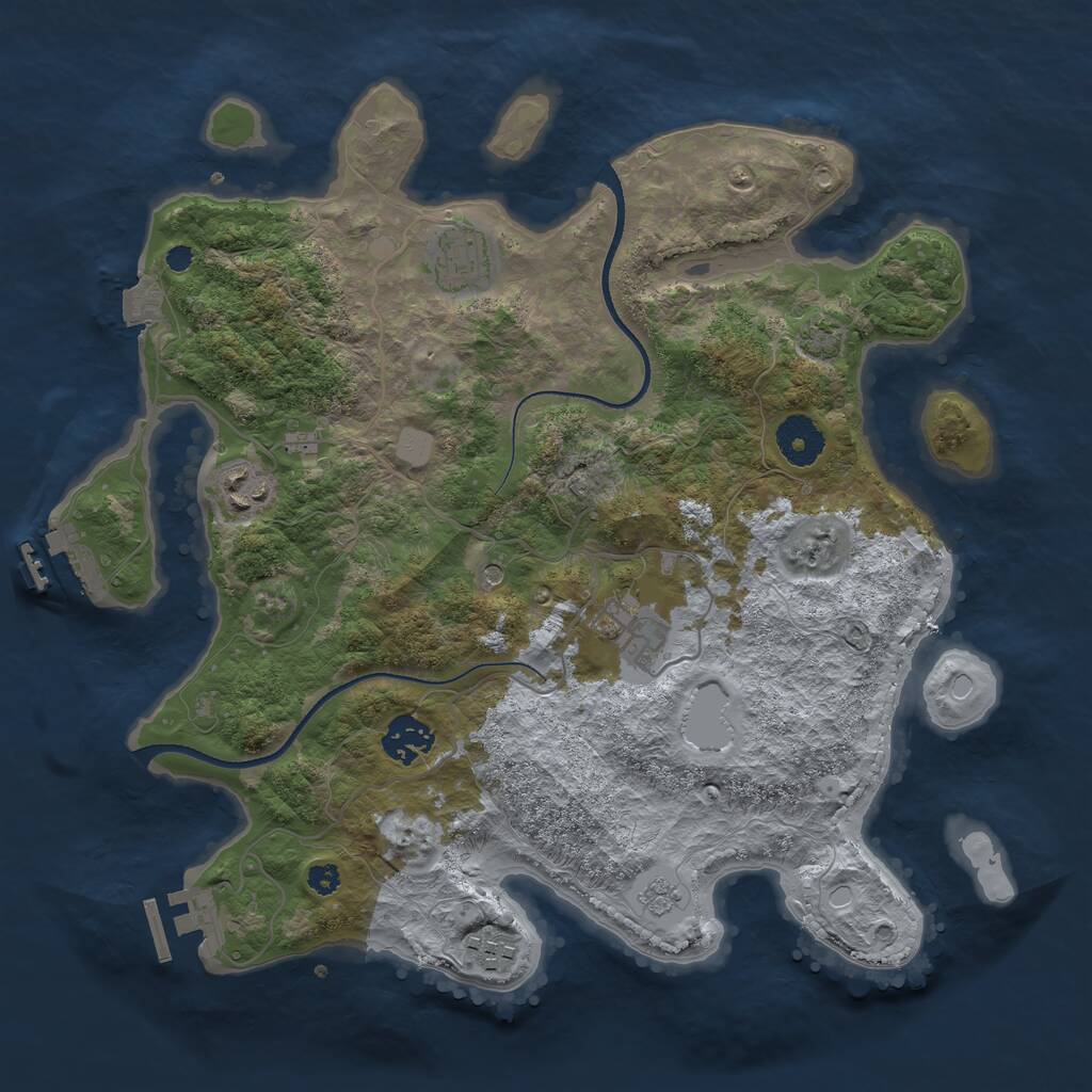 Rust Map: Procedural Map, Size: 3400, Seed: 53764961, 11 Monuments