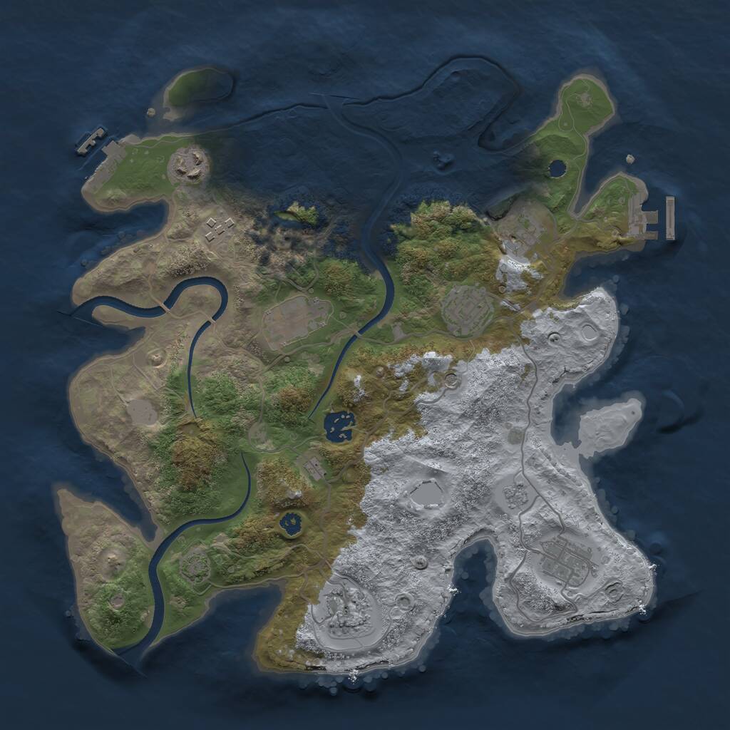 Rust Map: Procedural Map, Size: 3400, Seed: 422992, 14 Monuments