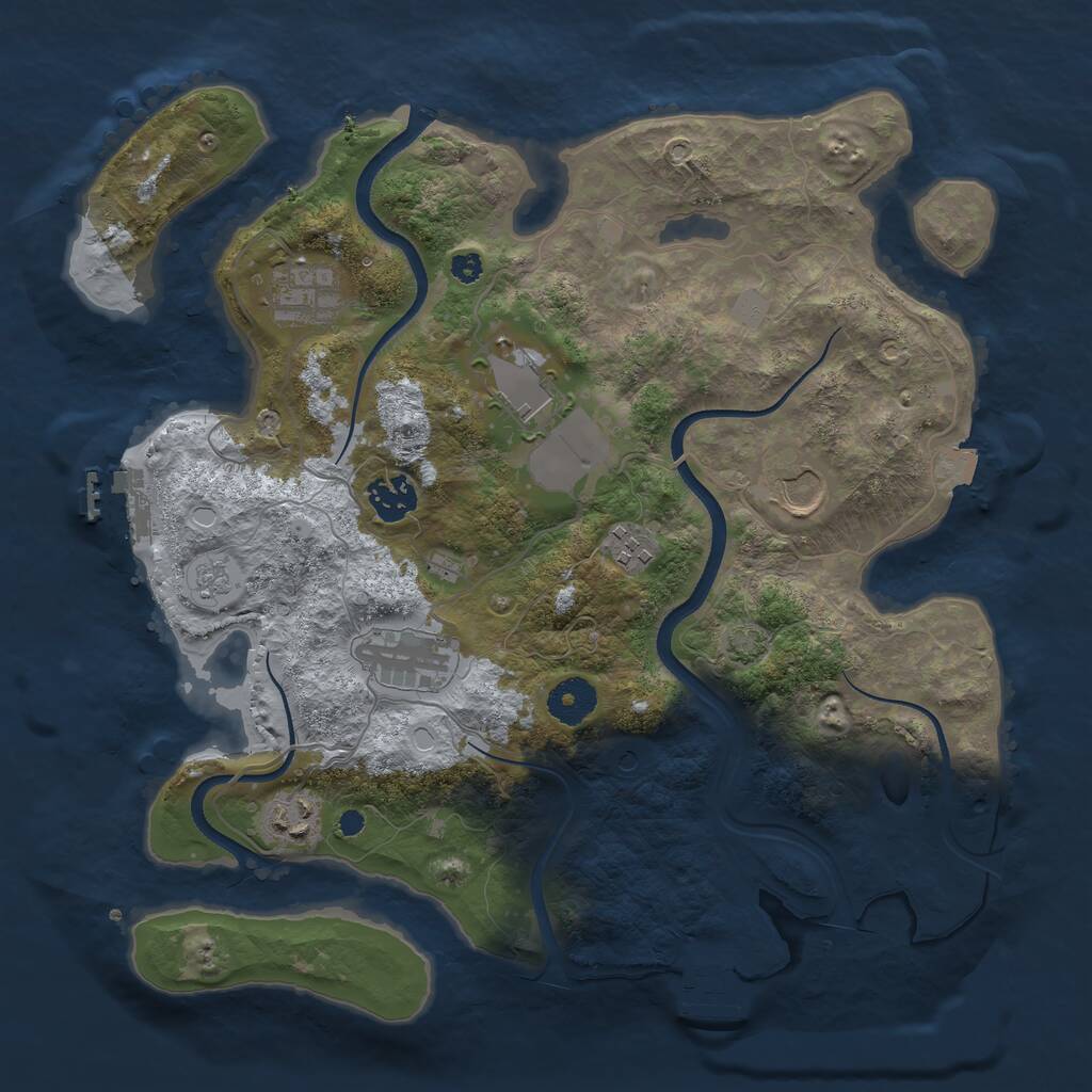 Rust Map: Procedural Map, Size: 3500, Seed: 92352, 13 Monuments