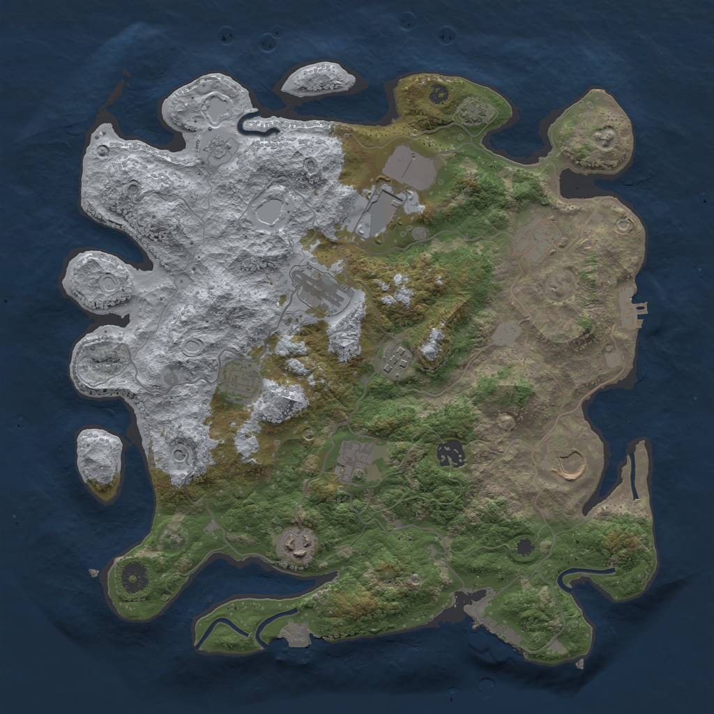 Rust Map: Procedural Map, Size: 3700, Seed: 27580584, 17 Monuments