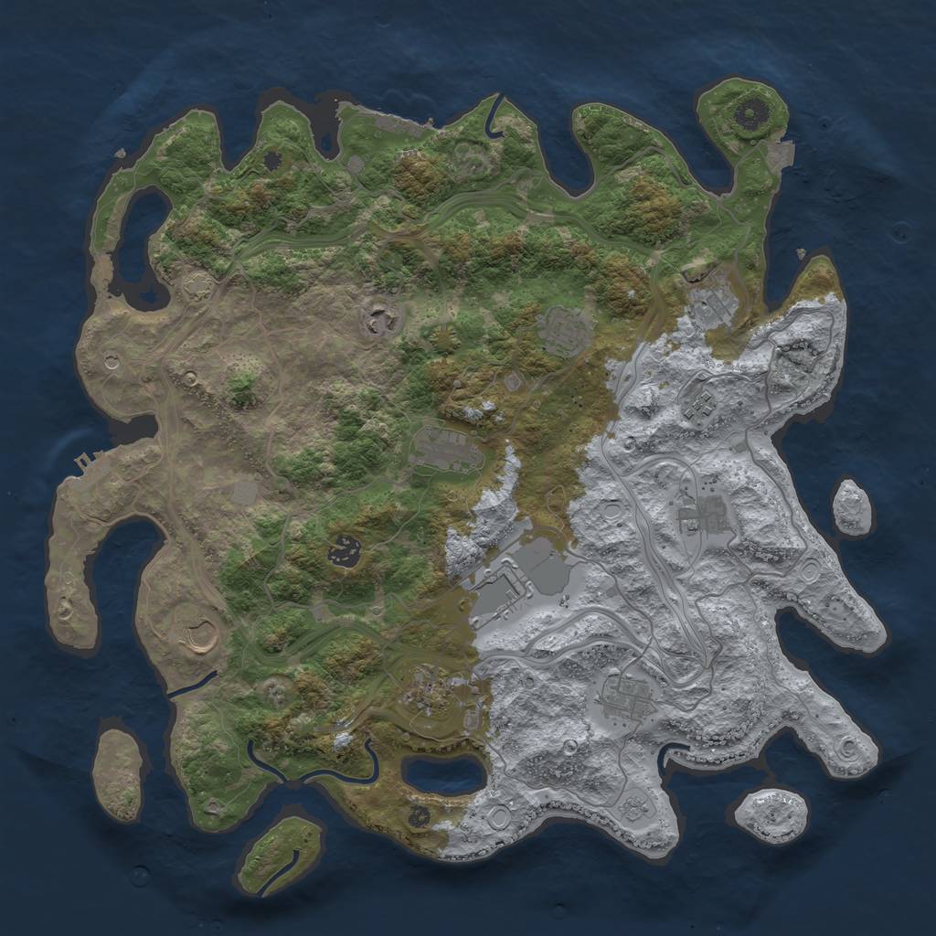 Rust Map: Procedural Map, Size: 4259, Seed: 1185747993, 19 Monuments
