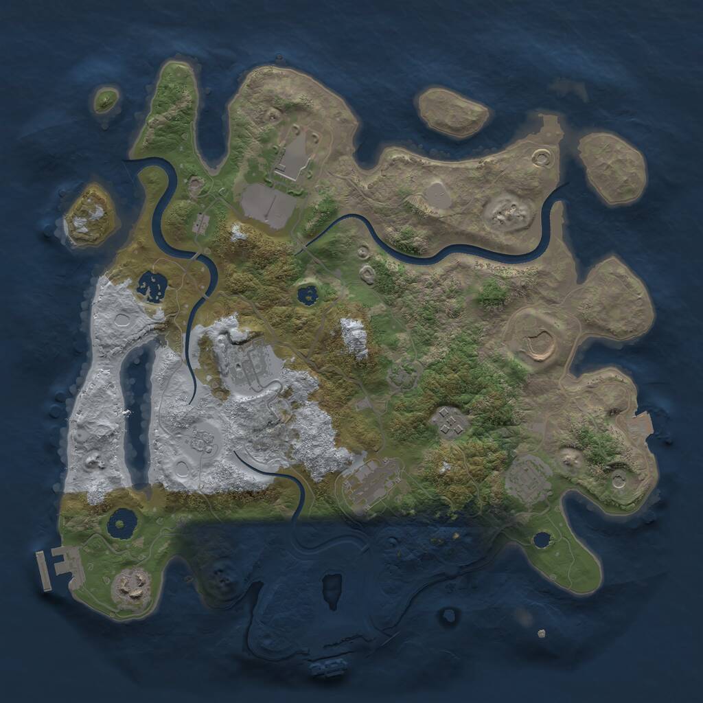 Rust Map: Procedural Map, Size: 3500, Seed: 914873871, 14 Monuments