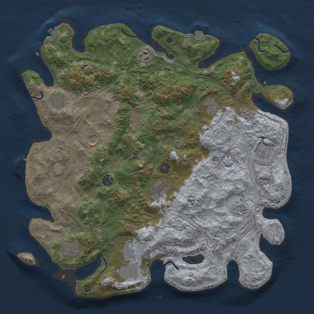 Rust Map: Procedural Map, Size: 4300, Seed: 91966162, 19 Monuments
