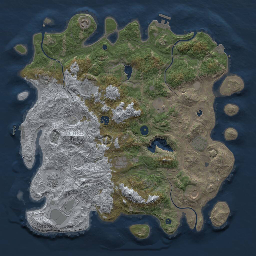 Rust Map: Procedural Map, Size: 4250, Seed: 21382680, 16 Monuments