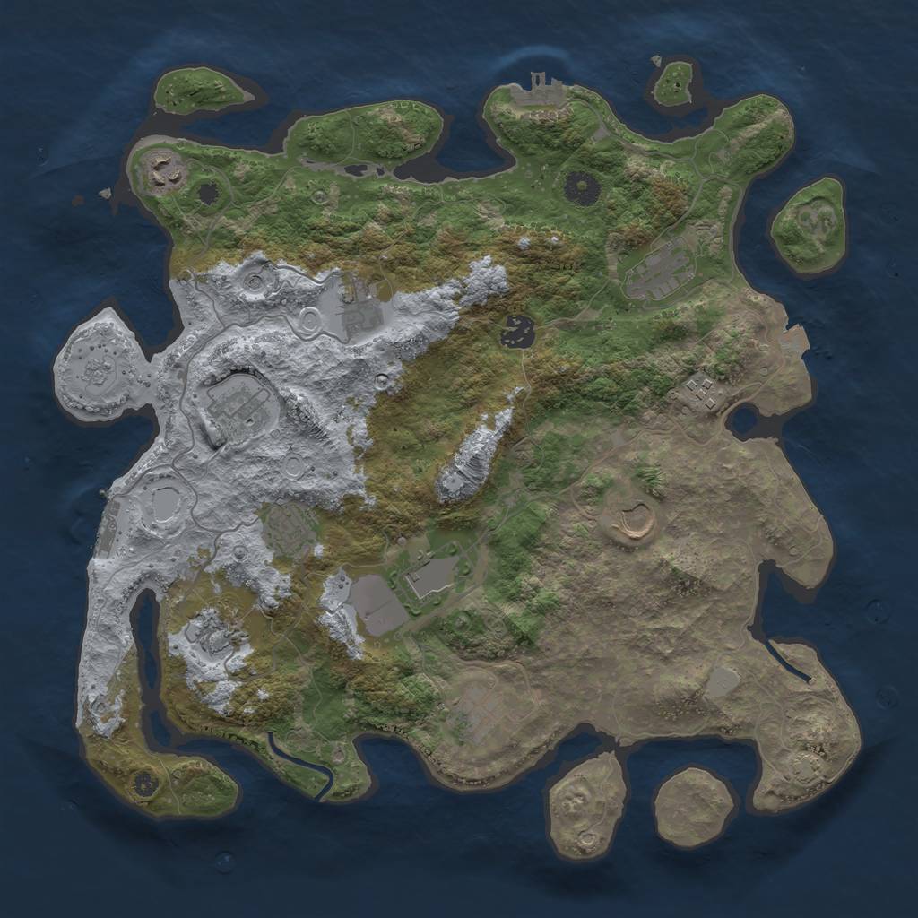 Rust Map: Procedural Map, Size: 3900, Seed: 14363320, 19 Monuments