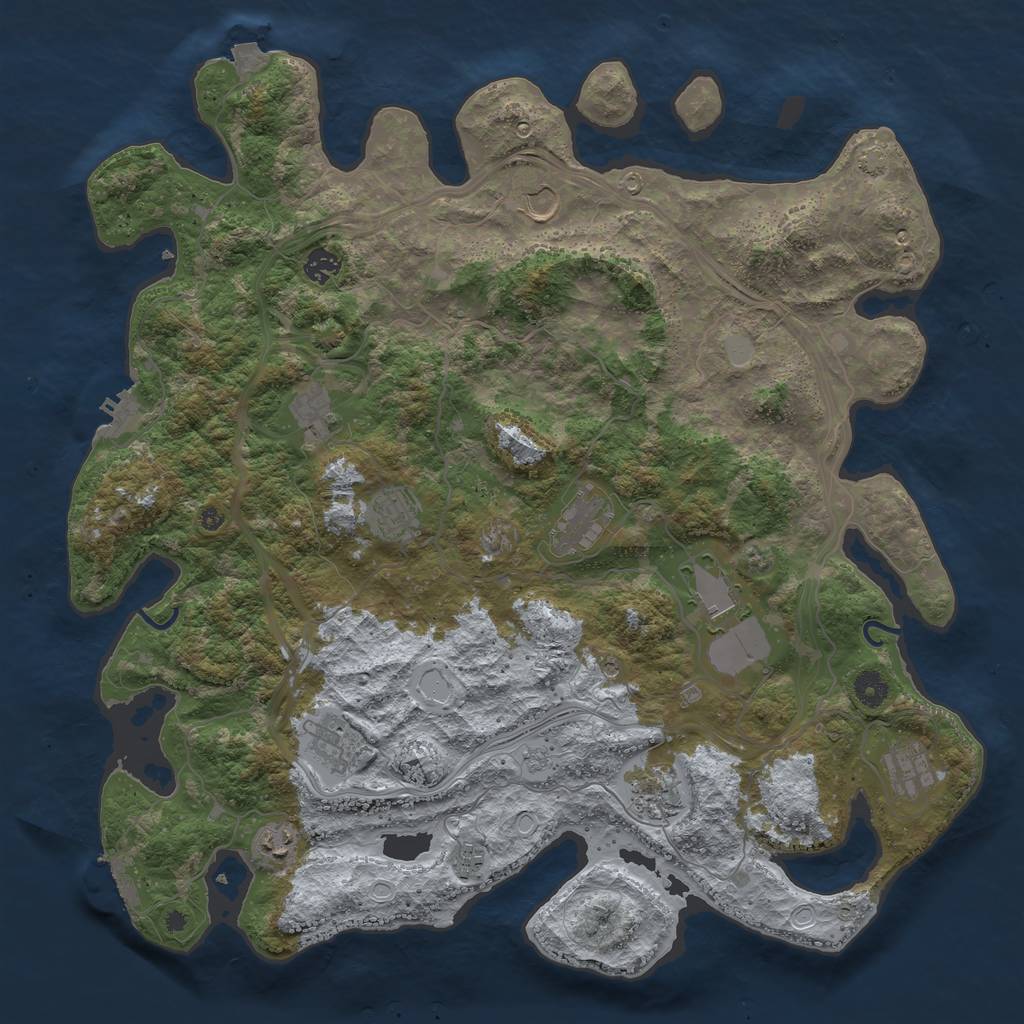 Rust Map: Procedural Map, Size: 4400, Seed: 14766834, 19 Monuments