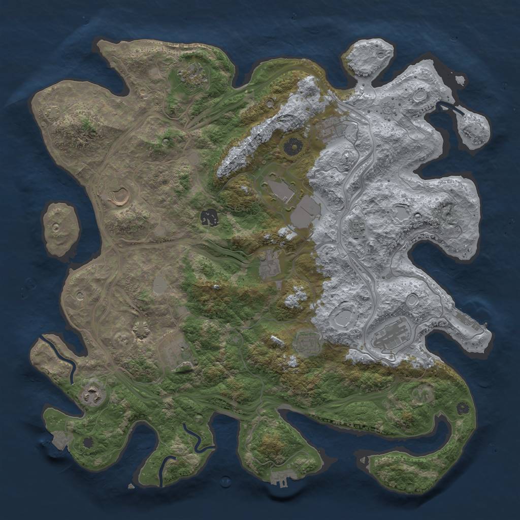 Rust Map: Procedural Map, Size: 4250, Seed: 88265236, 19 Monuments