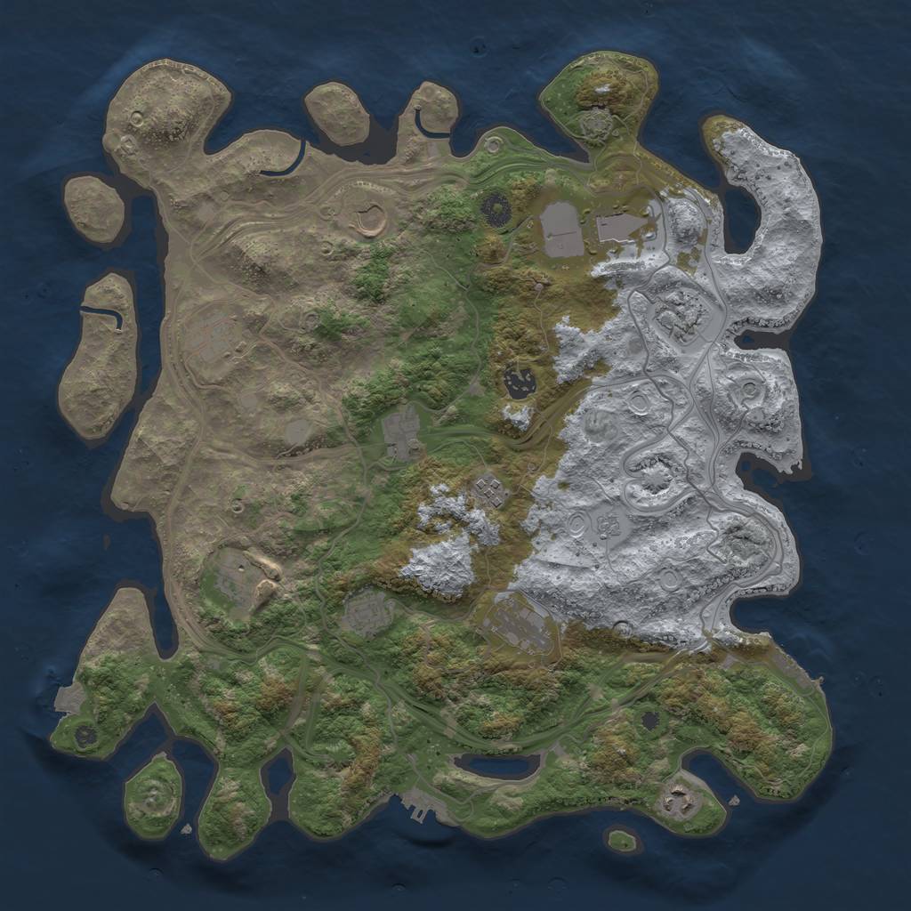 Rust Map: Procedural Map, Size: 4250, Seed: 737699579, 19 Monuments