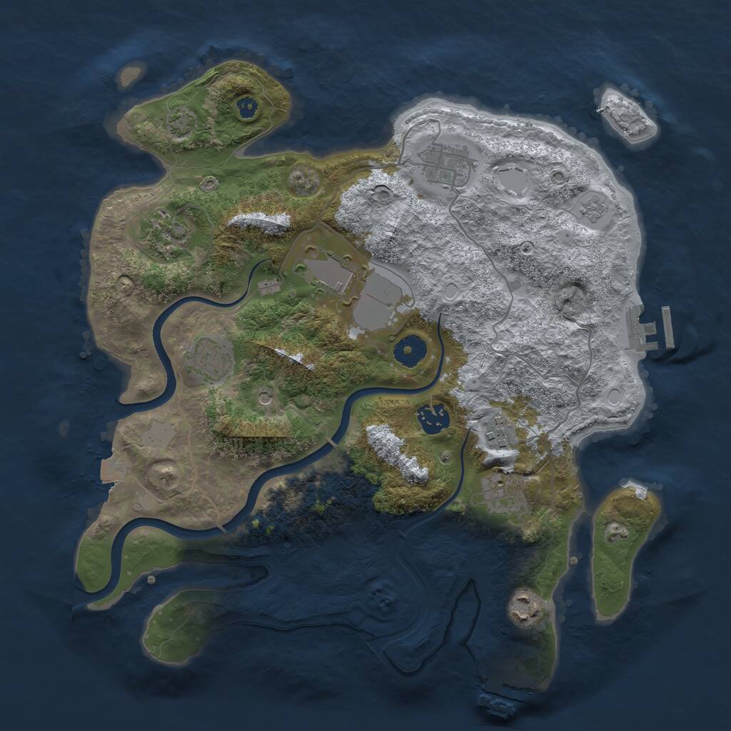Rust Map: Procedural Map, Size: 3500, Seed: 356498356, 14 Monuments
