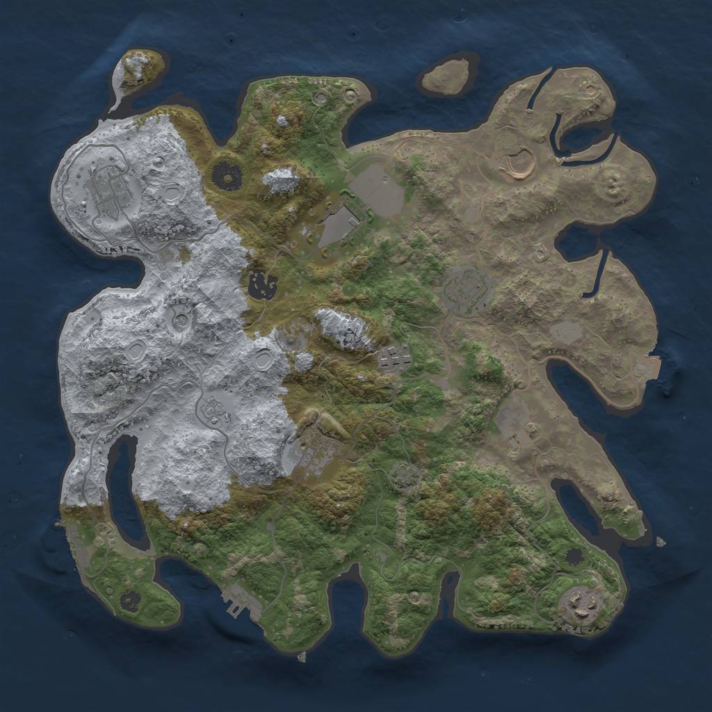 Rust Map: Procedural Map, Size: 3500, Seed: 15060524, 17 Monuments