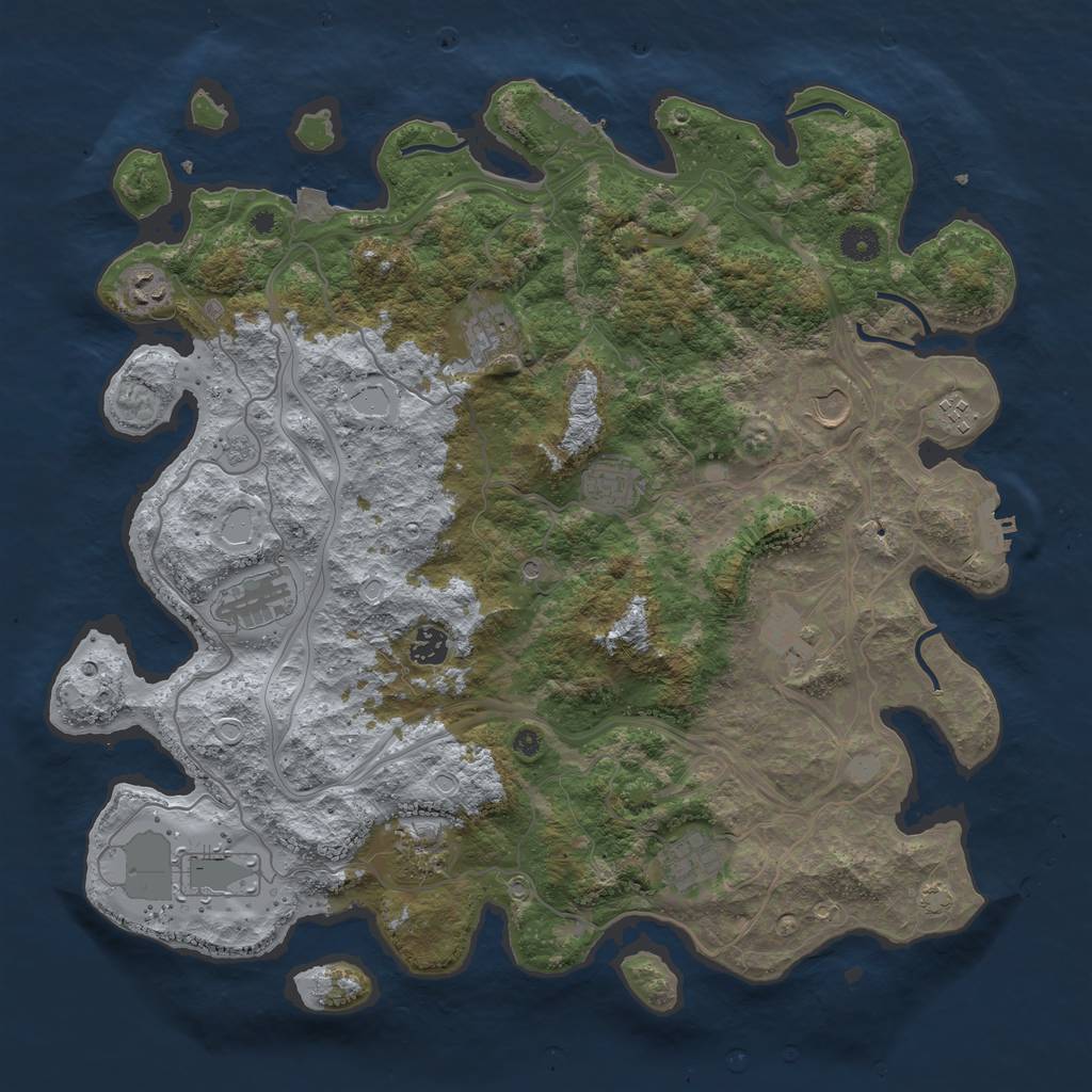 Rust Map: Procedural Map, Size: 4250, Seed: 21382921, 19 Monuments