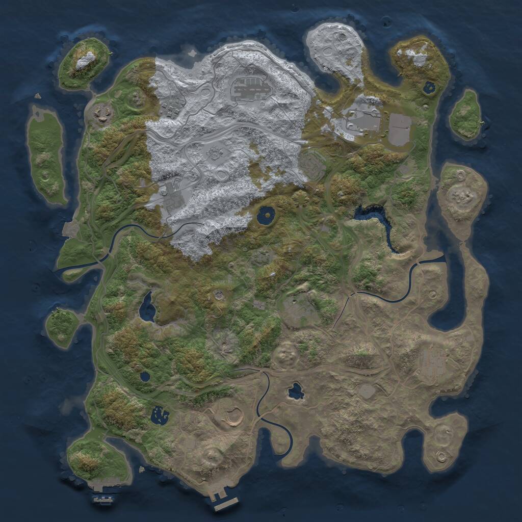 Rust Map: Procedural Map, Size: 4250, Seed: 998065, 16 Monuments