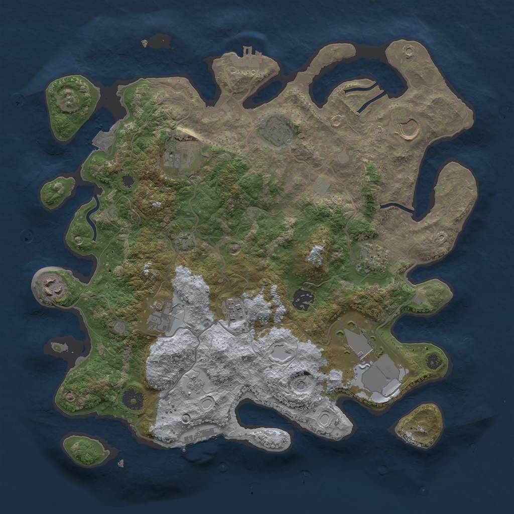 Rust Map: Procedural Map, Size: 3600, Seed: 20750219, 17 Monuments