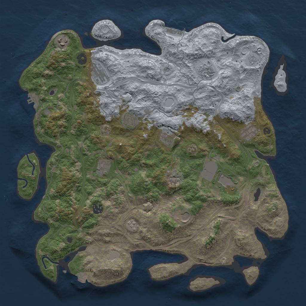 Rust Map: Procedural Map, Size: 4250, Seed: 118370545, 19 Monuments