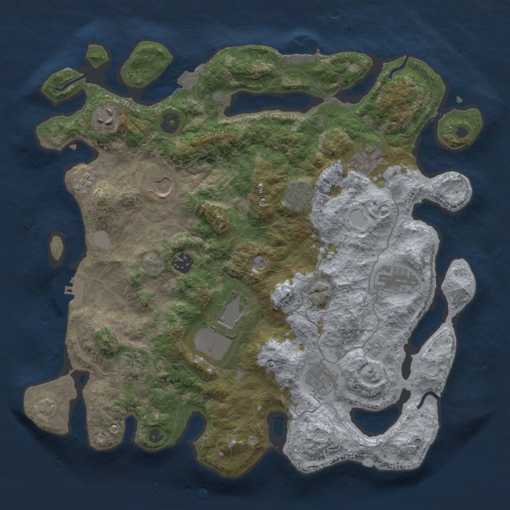Rust Map: Procedural Map, Size: 3800, Seed: 92024601, 18 Monuments