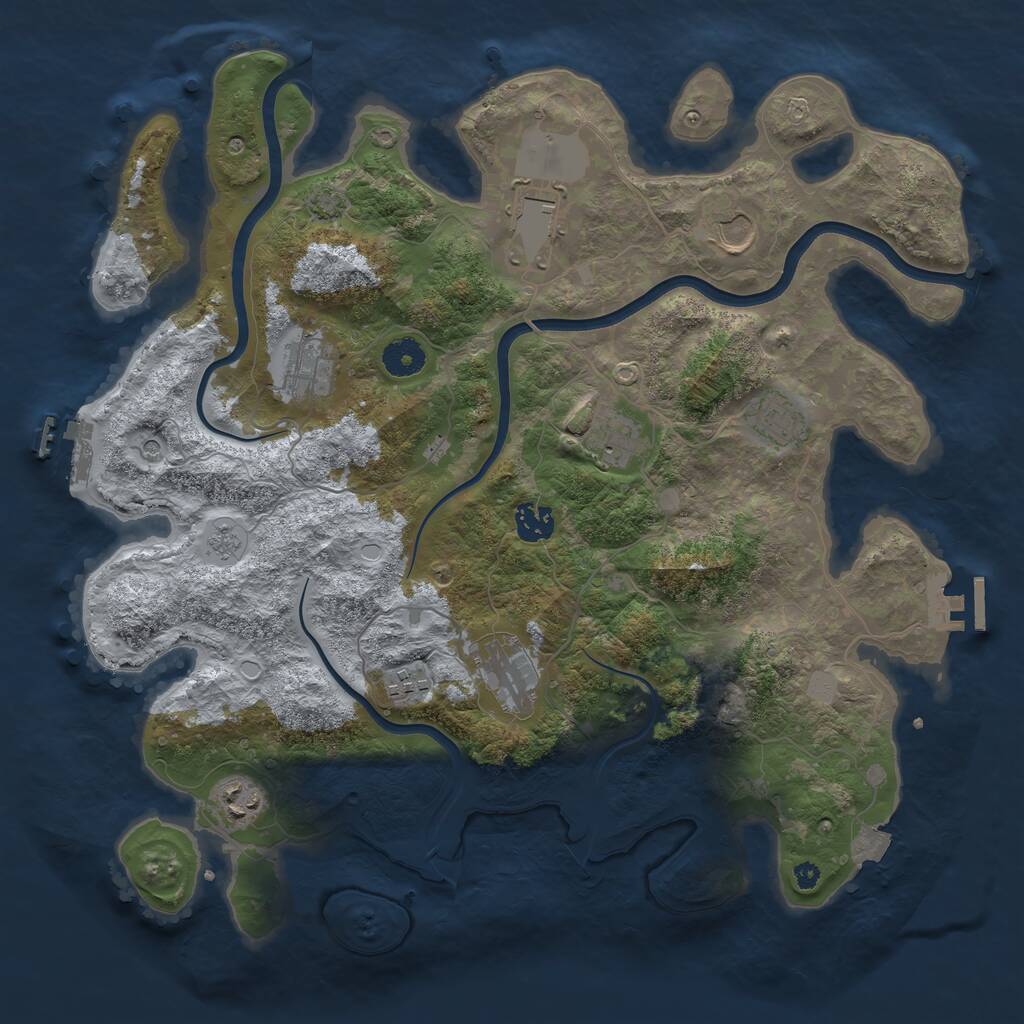 Rust Map: Procedural Map, Size: 3850, Seed: 71968167, 15 Monuments