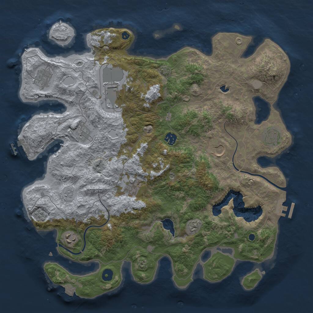 Rust Map: Procedural Map, Size: 4000, Seed: 95996987, 15 Monuments
