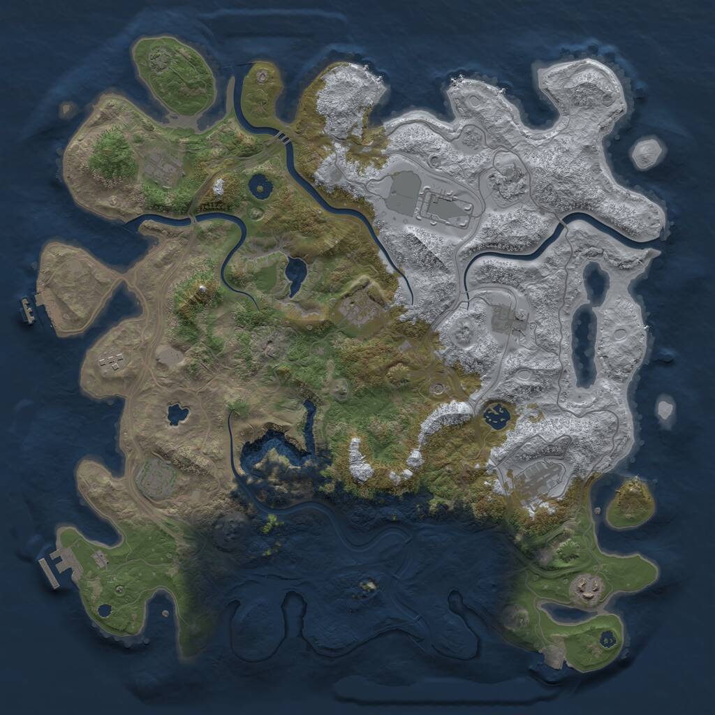 Rust Map: Procedural Map, Size: 4400, Seed: 53724986, 16 Monuments