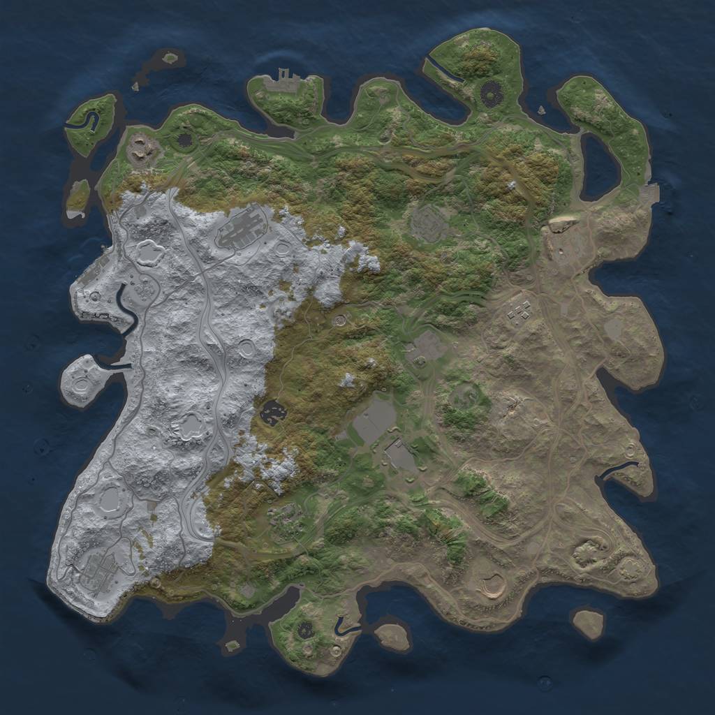 Rust Map: Procedural Map, Size: 4300, Seed: 8932524, 19 Monuments