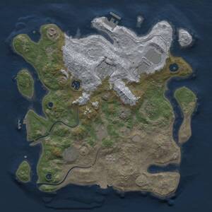 Thumbnail Rust Map: Procedural Map, Size: 3500, Seed: 1548173262, 14 Monuments