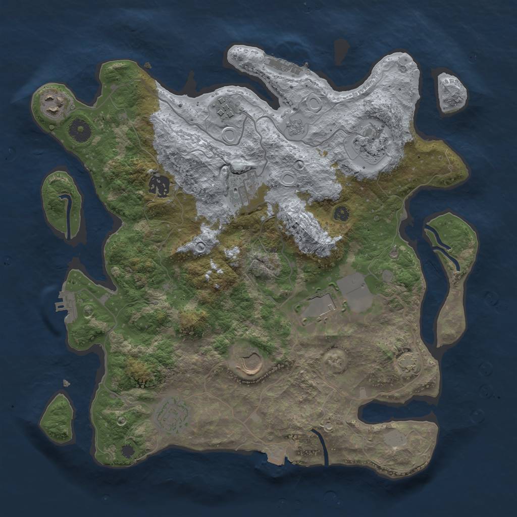 Rust Map: Procedural Map, Size: 3500, Seed: 1548173262, 15 Monuments