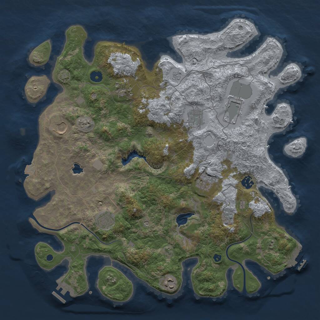 Rust Map: Procedural Map, Size: 4000, Seed: 35201847, 15 Monuments