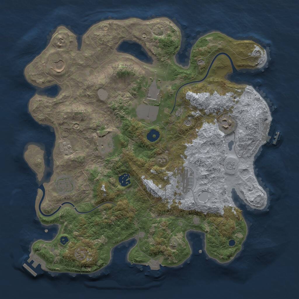 Rust Map: Procedural Map, Size: 3650, Seed: 70239224, 14 Monuments