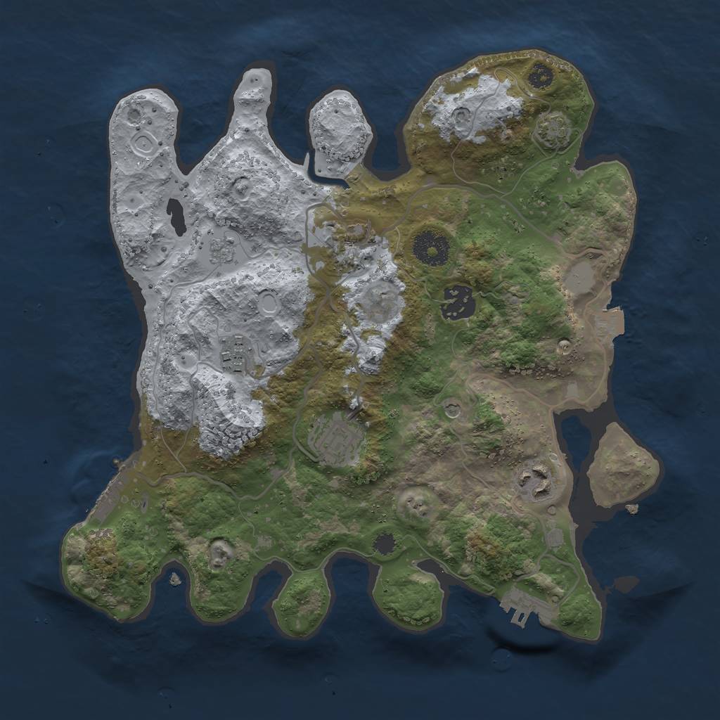 Rust Map: Procedural Map, Size: 3000, Seed: 1756191268, 13 Monuments