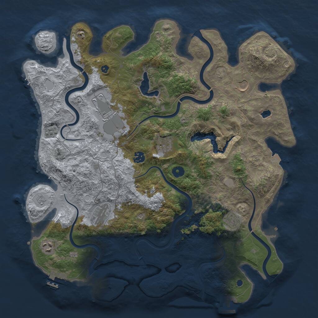 Rust Map: Procedural Map, Size: 4096, Seed: 110003516, 14 Monuments