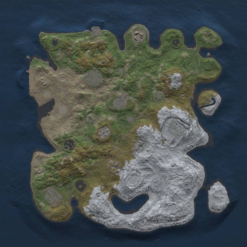 Rust Map: Procedural Map, Size: 3400, Seed: 37916468, 15 Monuments