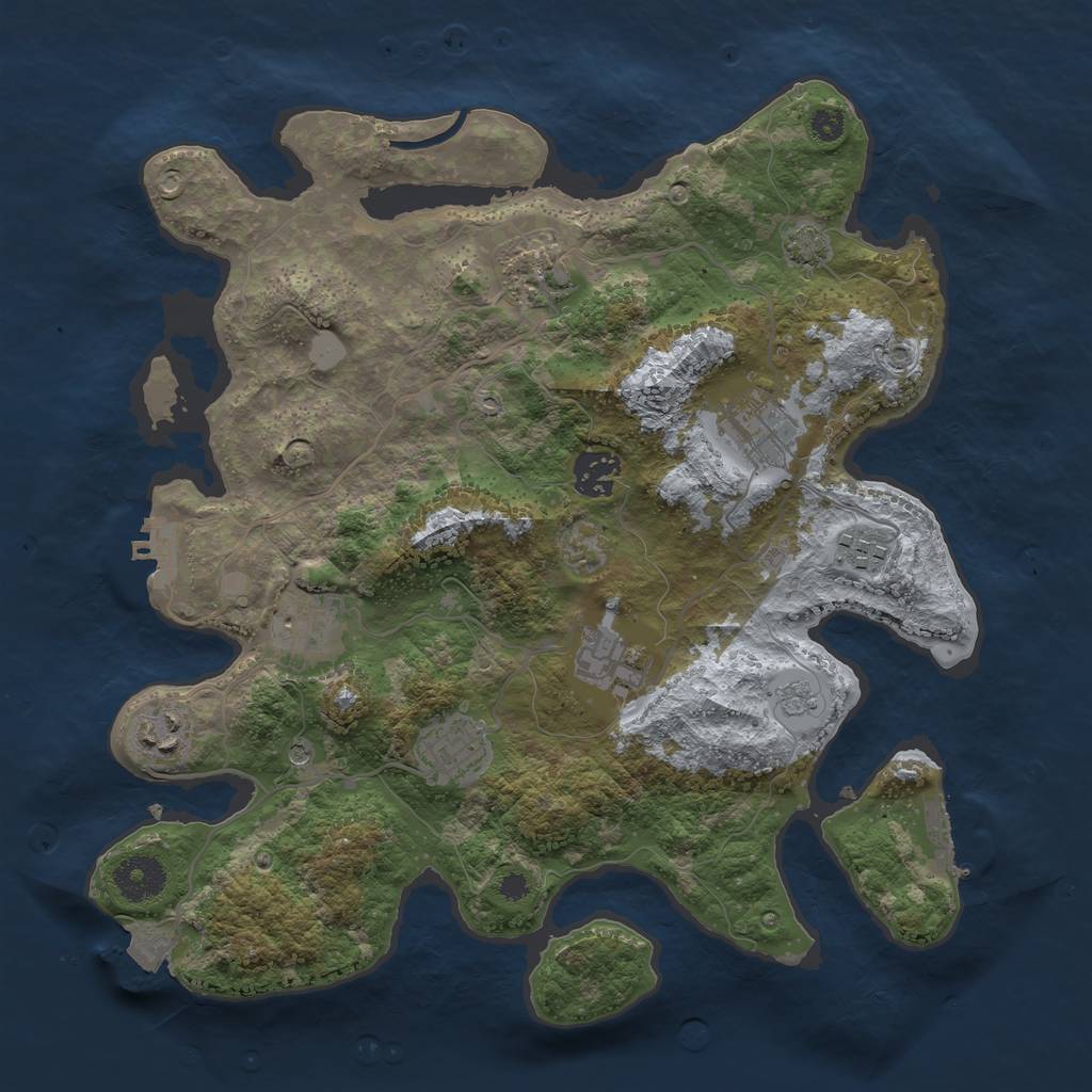Rust Map: Procedural Map, Size: 3400, Seed: 18714877, 16 Monuments