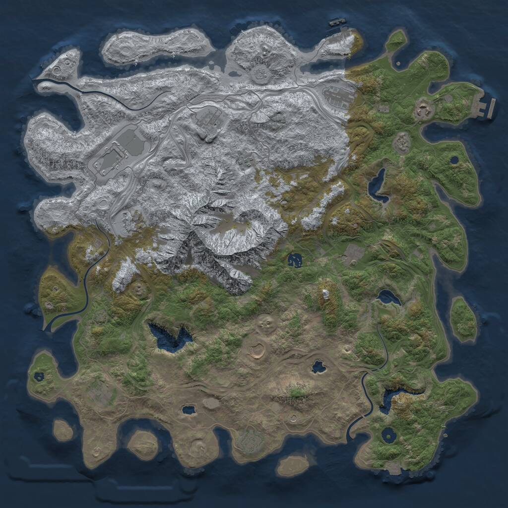 Rust Map: Procedural Map, Size: 5000, Seed: 14000, 17 Monuments