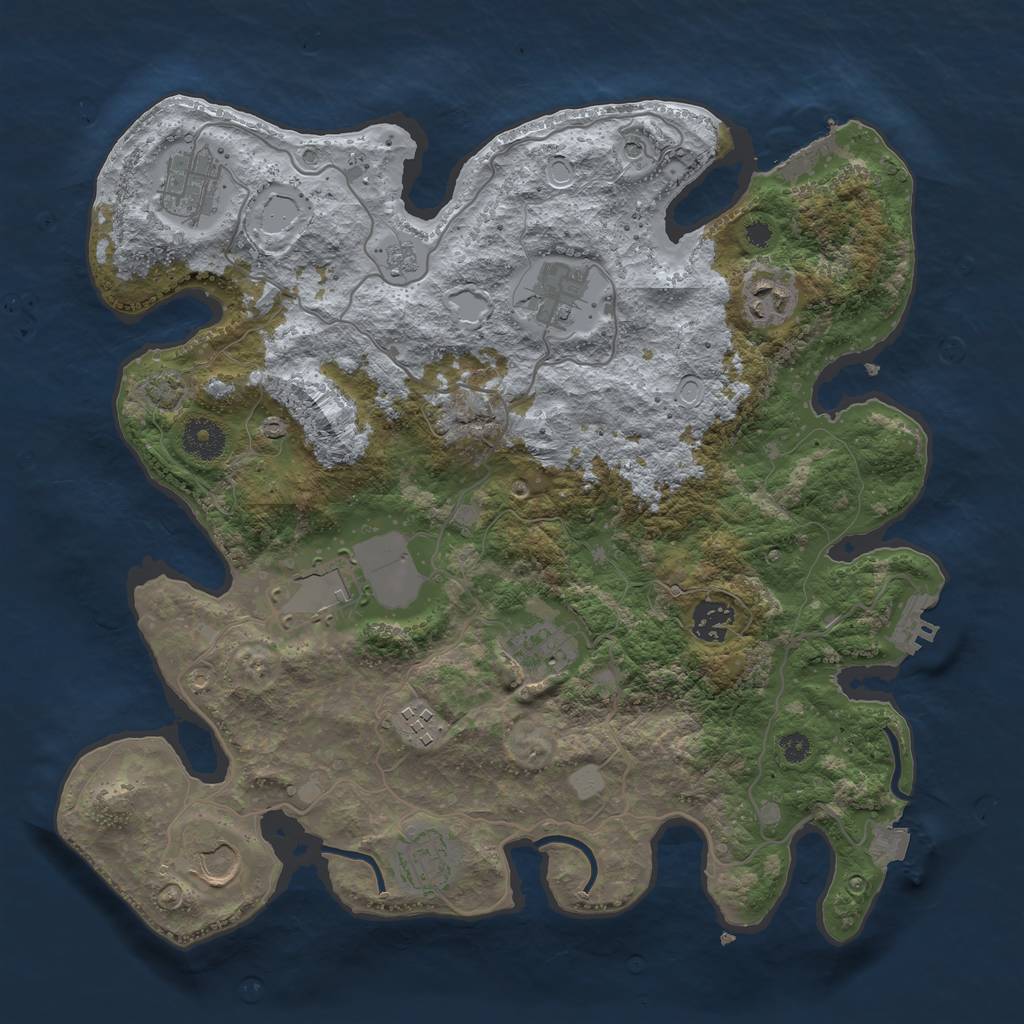Rust Map: Procedural Map, Size: 3600, Seed: 15118237, 17 Monuments