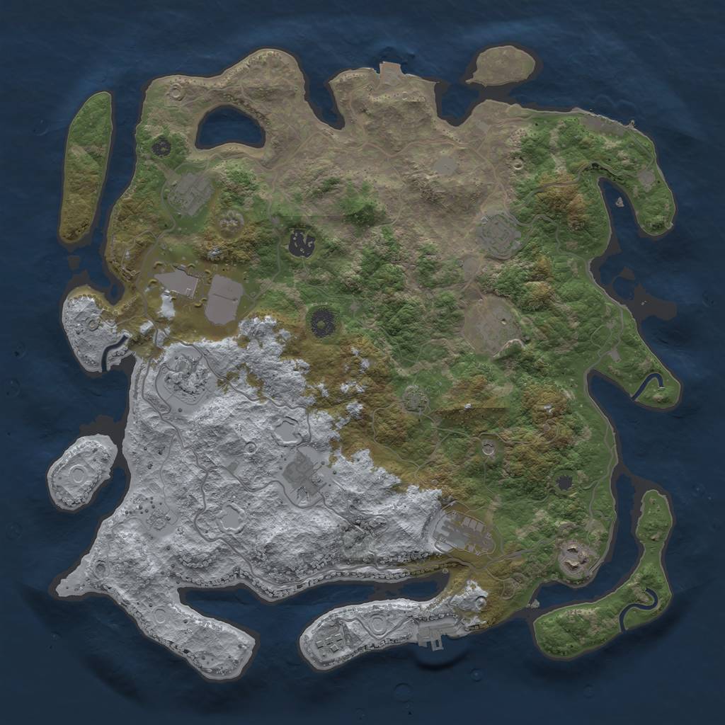 Rust Map: Procedural Map, Size: 4000, Seed: 56715267, 18 Monuments