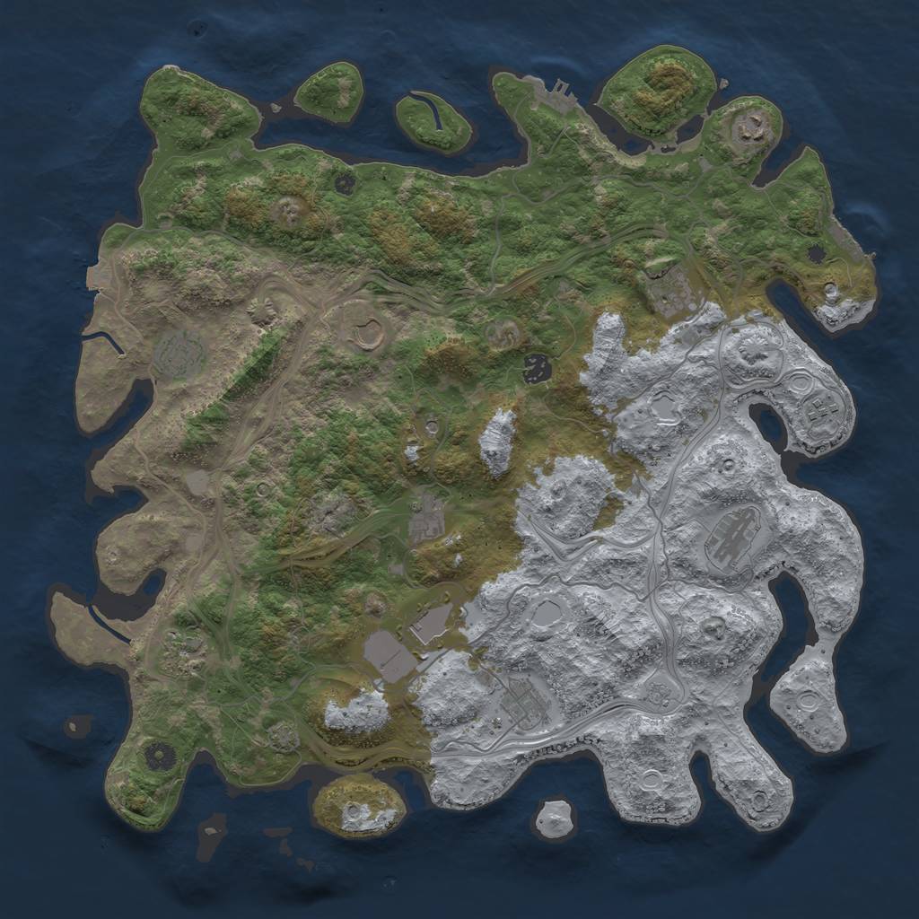 Rust Map: Procedural Map, Size: 4500, Seed: 814748819, 19 Monuments