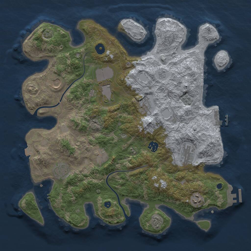 Rust Map: Procedural Map, Size: 3750, Seed: 62871638, 15 Monuments