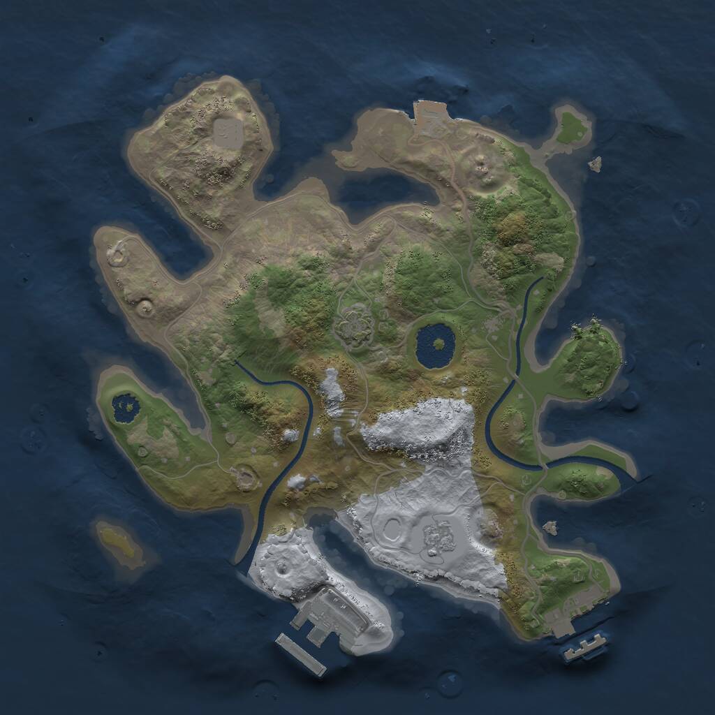 Rust Map: Procedural Map, Size: 2500, Seed: 270230073, 5 Monuments