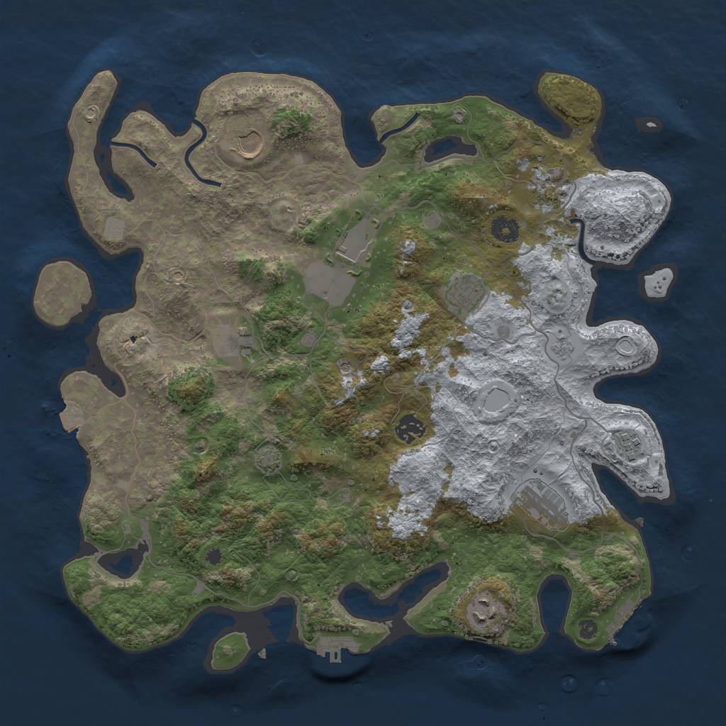 Rust Map: Procedural Map, Size: 3900, Seed: 66976108, 17 Monuments