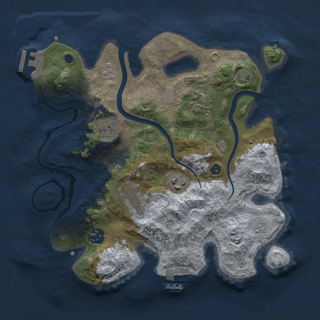 Rust Map: Procedural Map, Size: 3000, Seed: 823161729, 12 Monuments